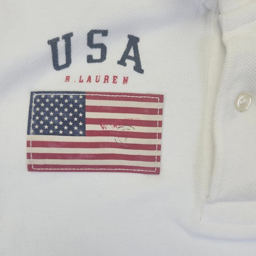Polo Ralph Lauren USA Flag Polo Shirt Big Pony Number 3 Size Youth Kids M - Picture 3 of 9