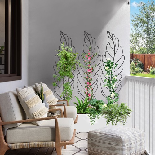 SLSY 3 Pack Metal Garden Trellis Plant Support Trellis Leaf Trellis for Climbing - Picture 11 of 33