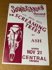 Soundgarden Screaming Trees 1987 Central Seattle Cardstock Concert Poster 12x18