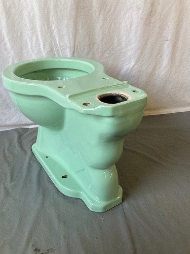 Vtg Mid Century Pale Jadeite Green Porcelain Toilet Bowl Old Original 166-25E - Picture 8 of 9