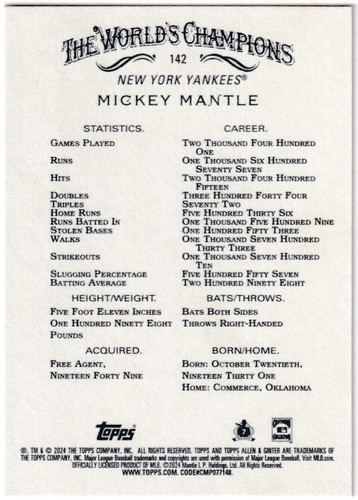 2024 Topps Allen & Ginter Base Set (1-150) Singles - Bild 136 von 142