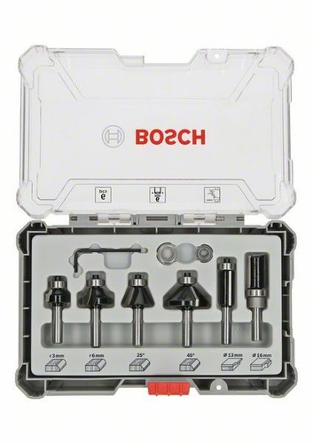 BOSCH Rand- und Kantenfräser-Set, 6-mm-Schaft, 6-teilig - Bild 1 von 4