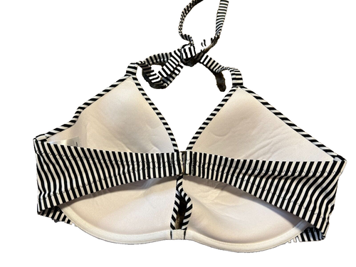 Top de bikini a rayas Shade & Shore para mujer correa ajustable natación 36DD blanco y negro - Imagen 3 de 3