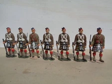 Authenticast HE ww1 ww2 Highlander infantry, vintage 54MM lead lot of 7, DJ