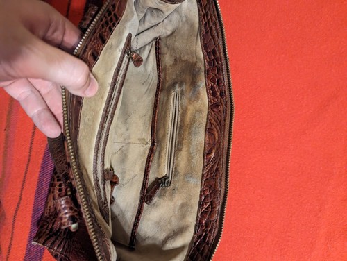 Brahmin braun Krokodil Kroko-Prägung Leder Handtasche Schultertasche Asher - Bild 3 von 16