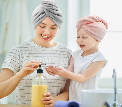 1 Asciugamano In Microfibra Per Capelli Con Cappuccio Ricamato