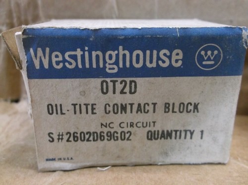 OT2D Westinghouse Elektro NEU I Box Drucktaster Öl Tite 1-NC Kontaktblock 0T2D - Bild 4 von 4