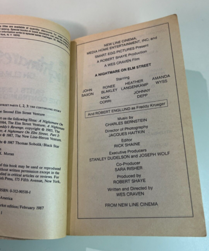 The Nightmares on Elm Street Parts 1 2 3, Jeffrey Cooper, 1987 Paperback, READ - Imagen 18 de 23