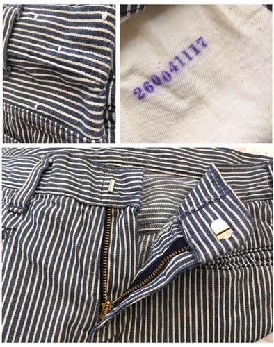Levi Capital Big E White Tab Blue Stripes Flare Railroad Actual W30.25 L32.5 - Picture 11 of 12