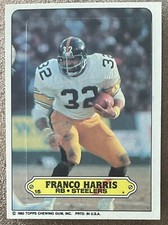 1983 Topps Football Sticker Card Franco Harris Pittsburgh Steelers FREE SHIPPING