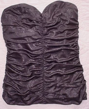 women's GORGEOUS sexy EXPRESS LICORICE  zip back TUBE TOP XS new $ 59