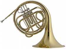STAGG BRASS FRENCH HORN w/ 3 ROTARY VALVES  CASE