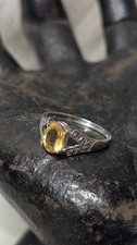 Sterling Silver Oval Citrine Ring Cocktail Style Size 7 Weighs 2.1 Grams Dainty