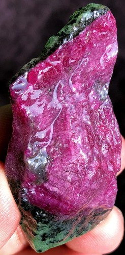 Museo 42,2 g!!! Rubí rojo natural en gema de cristal de zoisita verde espécimen ie0821 - Imagen 12 de 13