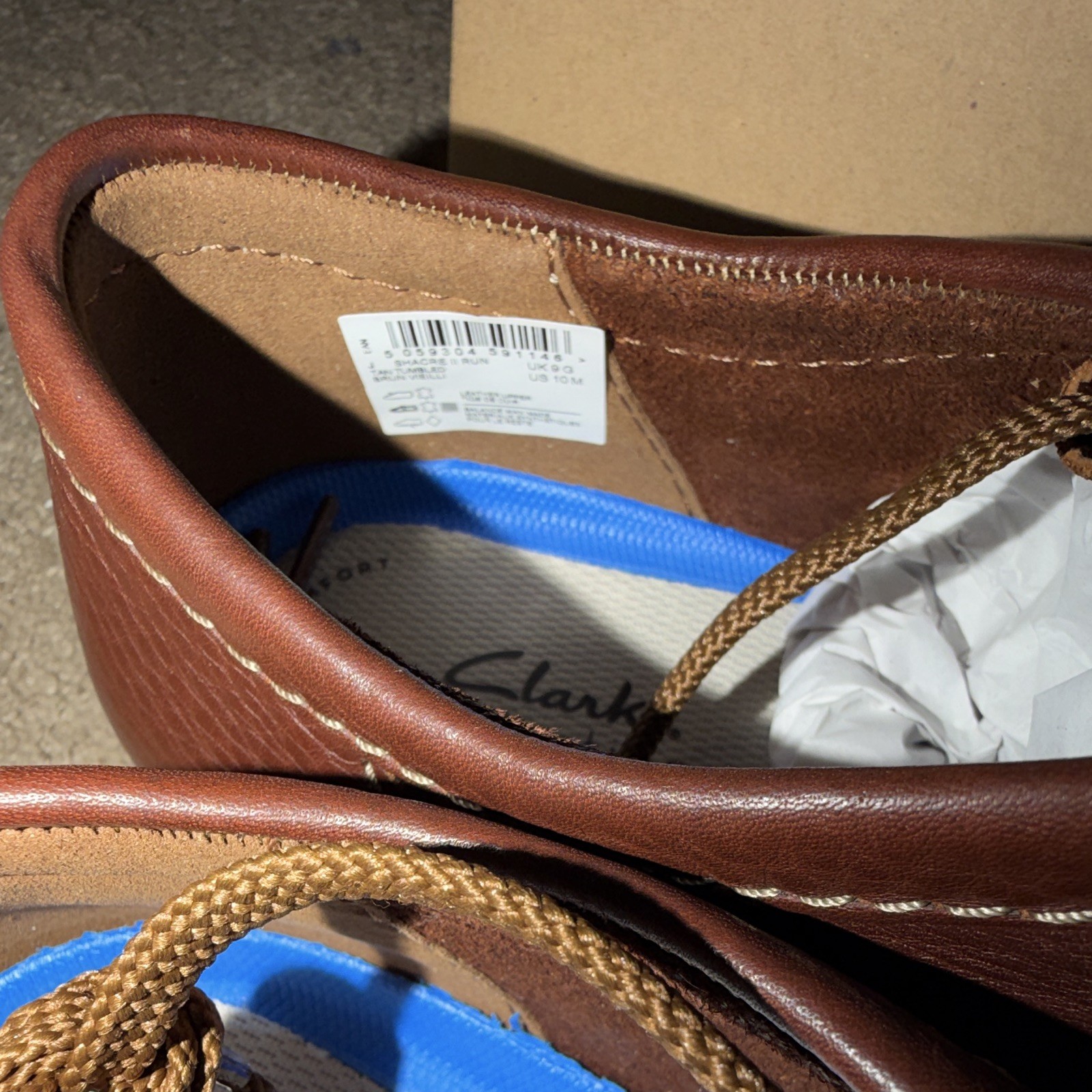 Clarks Shacre II Run Brown Leather Moccasin Comfort Men's Shoes Size 10 image 7