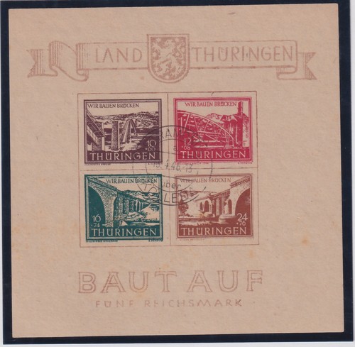 1945 'Thüringen' Briefmarken - Brückenrekonstruktion in Thüringen BF4 (376/s66)