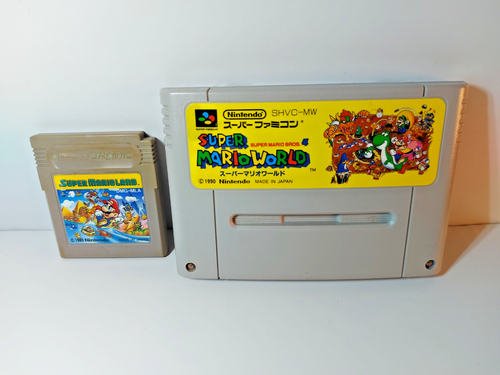 2 Lot Super Mario World Mario Land Cart Set Super Famicom SFC Gameboy GB Japan - Bild 1 von 7