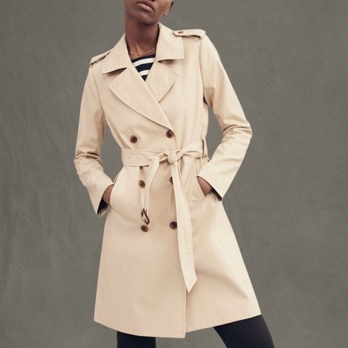 J. Crew Icon Khaki Water-Repellent Belted Trench Coat