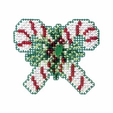 Candy Canes Beaded Cross Stitch Kit Mill Hill Winter Holiday 2011 MH181302