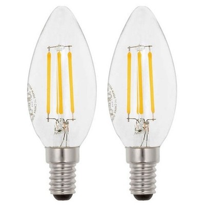 VITO E14 LED Filamentlampe C35 4W 540lm 6400K 240V 35mm 2 Stück