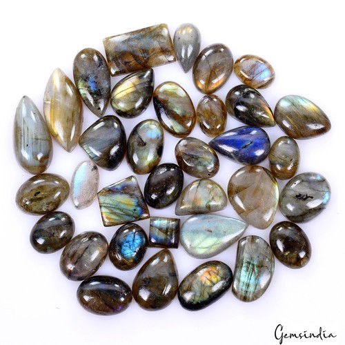 Natural Untreated Blue Yellow Labradorite 360 Ct Loose Wholesale Gems Lot 33 Pcs - Picture 1 of 6