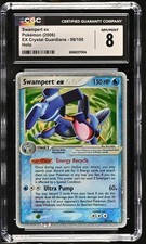 CGC 8 SWAMPERT EX 98/100 EX CRYSTAL GUARDIANS HOLO POKEMON NM/ MINT