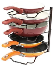  Pan Organizer Rack for Kitchen Cabinet and Counter Bronze 