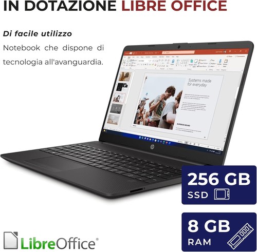 HP 250 G9 Computer Portatile Display 15.6" 1366 X 768 Pixel Intel N4500 8 GB DDR - Foto 2 di 12