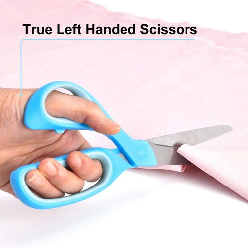 2 Pack Left Handed Scissors Set 8.5 inch Lefty Scissors for Office Craft - Picture 2 of 7