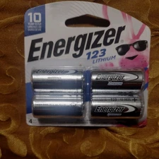 Energizer CR123A Lithium Batteries.. Exp 12/2035.. ( 4 ) Pack 100% Leak Proof ..