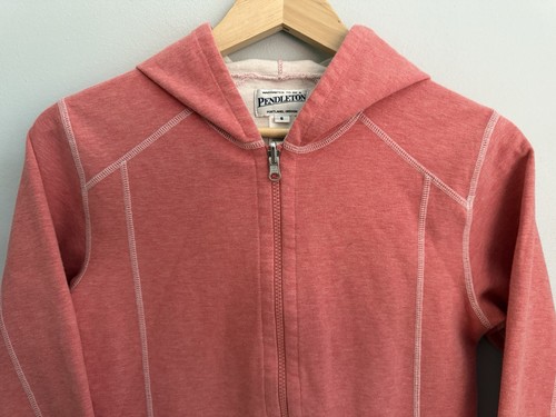 Pendleton Full Zip Hoodie In Pink Women’s Sz S Long Sleeve Light Jacket - Picture 2 of 9
