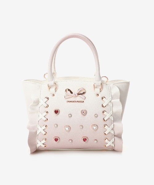 Samantha Vega Lace Up Heart Bijou Gradient Flutter Mini Bag Cute Japan