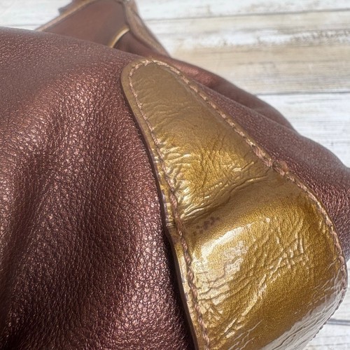 Brighton Purse Hobo Shoulder Bag Bronze Gold Metallic Leather Braided Strap  - Picture 18 of 18