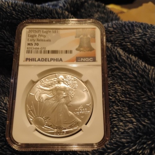 2025 (P) American Silver Eagle w/ Eagle Privy NGC MS70 Early Releases