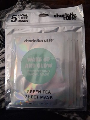 Charlotte Russe Wake Up and Glow Brightening  Facial Sheet Masks Pack of 5 New 