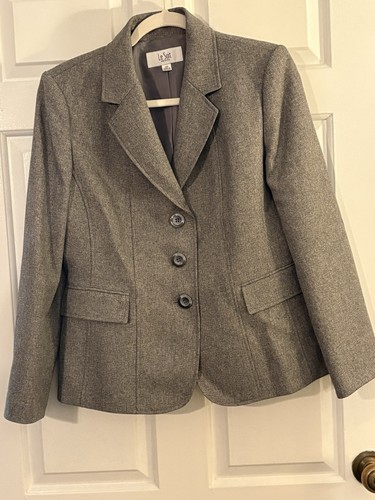 La Suit Damen 12p grau 2-teilig gefüttert Hose und Jacke klassisch Karriere vielseitig - Bild 9 von 16