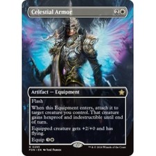 CELESTIAL ARMOR (BORDERLESS) X4 Foundations FDN Magic MTG MINT CARD