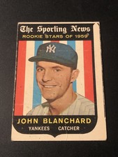 1959 Topps Sporting News Rookie Stars Johnny Blanchard #117 Rookie RC VG