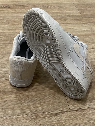 Nike Air Force 1 Low White/Gray Pony Hair Heel Mens Size US 13 DM9088-001.  - Picture 9 of 10