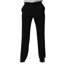 DOLCE & GABBANA Pants Black Wool Straight Men Dress Trouser IT48/W34/M 1200usd