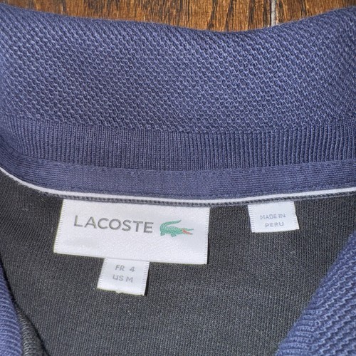 Lacoste Sweater Mens Size 4 Black 1/4 Zip Sweatshirt Adult Medium - Picture 4 of 7