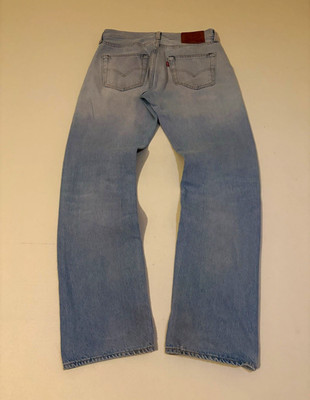 Levi's 501 Premium Herren Jeans hellblau W29 L32 gerades Bein Knopfleiste