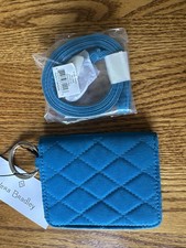 Vera Bradley Campus Double ID Case  Lanyard in Bahama Bay Microfiber NEW