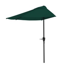 Half Umbrella Outdoor Patio Shade - 9 ft Half Patio Umbrella with Easy Crank ...