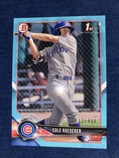 Cole Roederer 2018 Bowman Draft Sky Blue Paper Parallel /499 Chicago Cubs