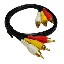 3 Feet Rca Composite Video And Stereo Audio Cable Male To Male Gold Plated