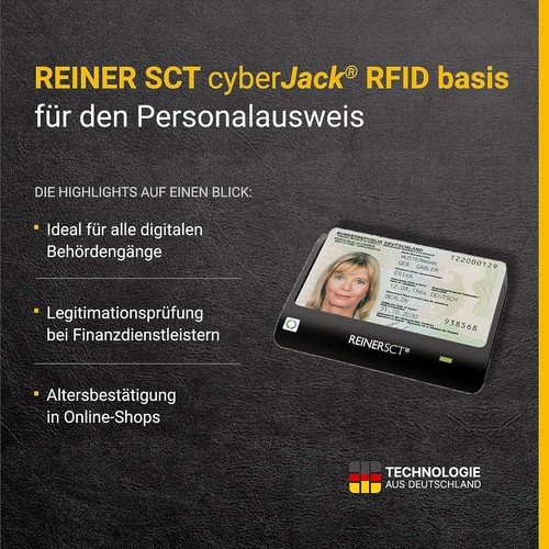 REINER SCT cyberJack podstawa czytnika kart chipowych RFID do nowego dowodu osobistego - Zdjęcie 2 z 8