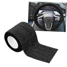 Car Steering Wheel Cover, Self-Adhesive Steering Wheel Tape for Improved Black