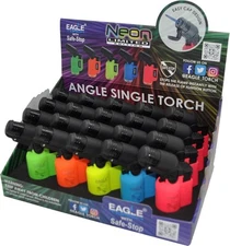 EAGLE TORCH® Neon Color Mini Angle-Torch; Flip Cap; 20 count ./Display.