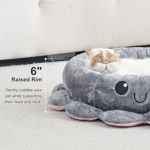 Cute Calming Dog Beds Clearance for Medium Small Dogs, Anxiety Bolster Dog Be... - Picture 2 of 7